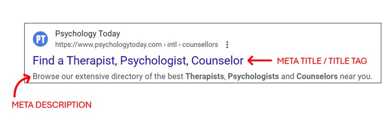 Examples of meta tags