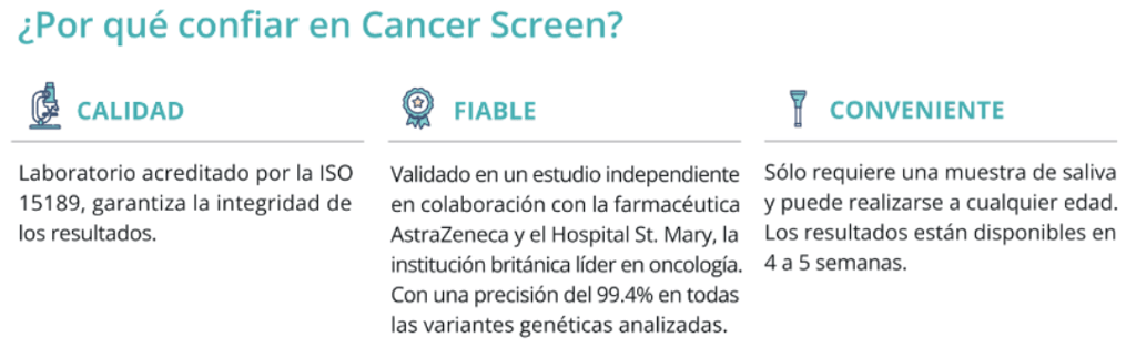 Prueba genética de cáncer de colon esta imagen describe la oportunidad de confiar en CANCER SCREEN