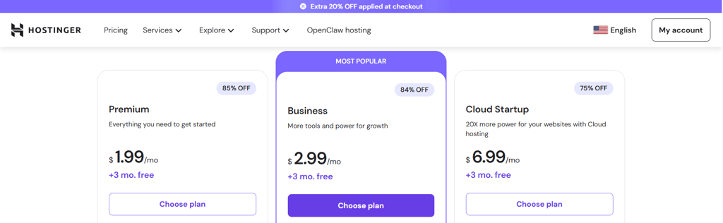 online software hostinger pricing review