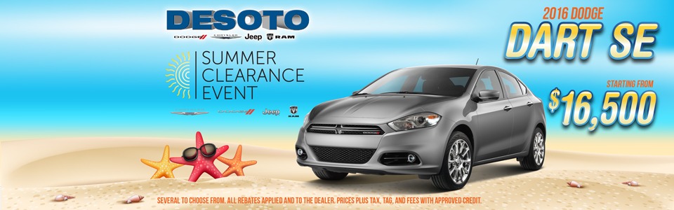 Desoto DCJR "Summer Clearance Event" Dodge Dart SE Web Banner Ad