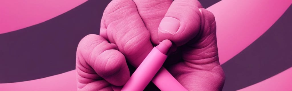 a woman in a pink hat and a pink hat