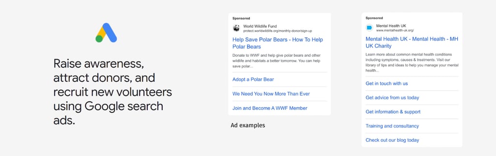 ad examples google search ad grant for nonprofits