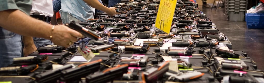 gun show display of firearms 