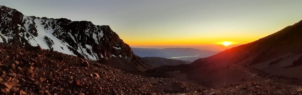 amazing sunset at the Andes frontal range in Mendoza