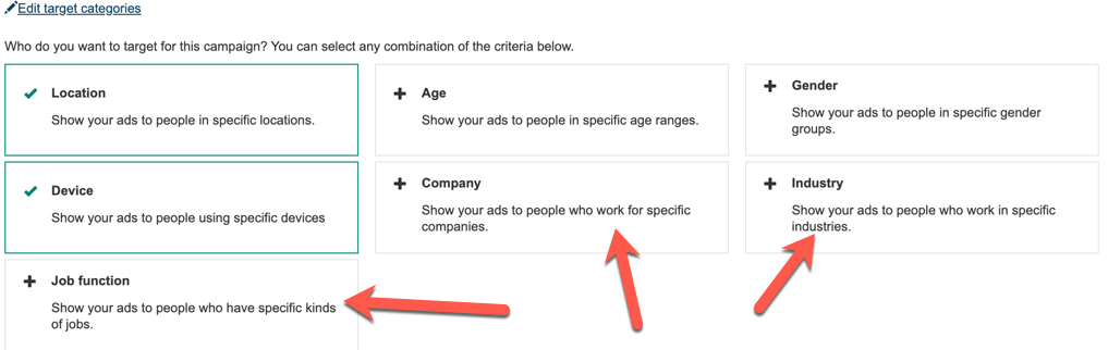 LinkedIn audience targeting