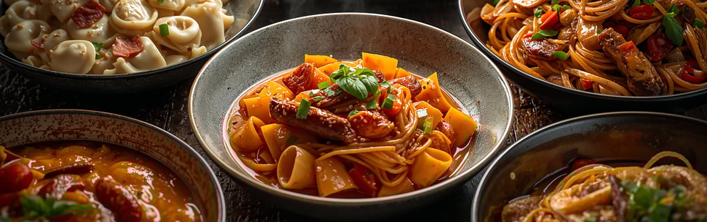 Italian pasta and Asian noodle dishes at Tilli’s Restaurant Chicago