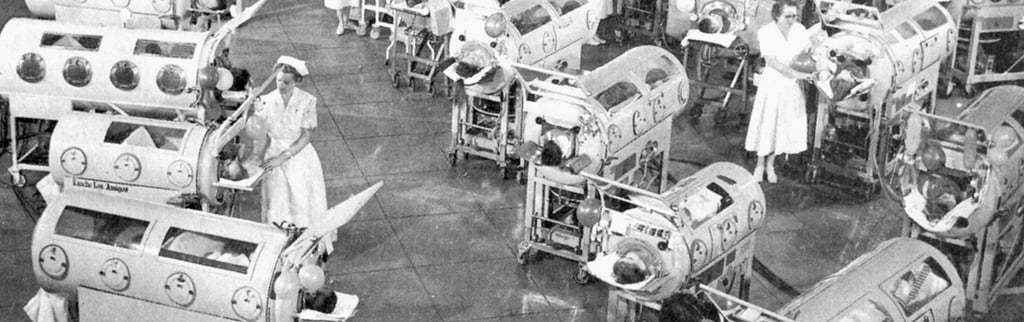 polio kids in iron lungs