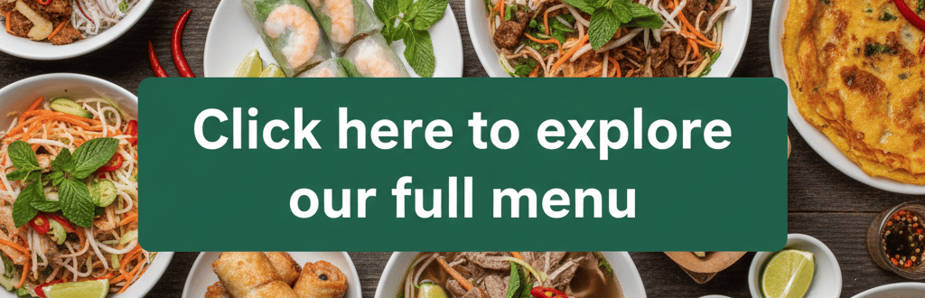 Vietnamese food menu pho, banh mi, cafe, goi cuon