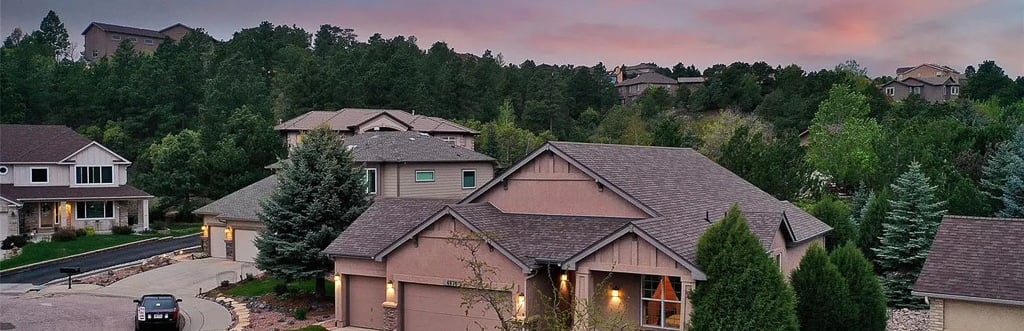 aerial view of front of house