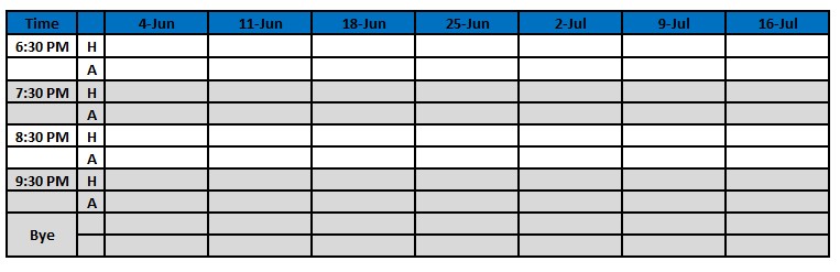 Thursday Schedule