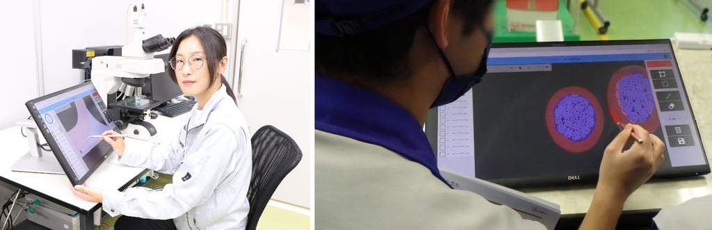 クオルテック人工知能研究チームの牛尾香澄さんとクオルテックと住友電工が共同開発したAI学習用システムの操作画面｜堺市のニュースならサカイタイムズ
