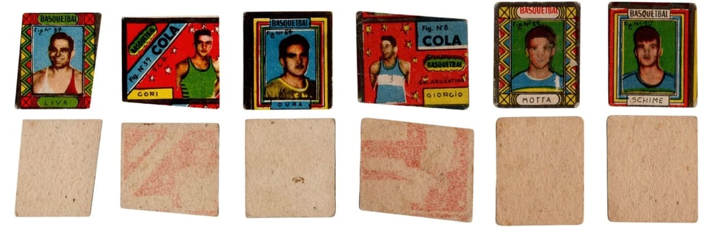 Rare Hand cut Argentinian basquetbal basketball 1950s cards figuritas