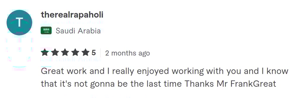 Happy client review after using short-form video editing services