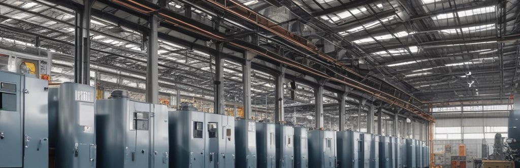 Precision CNC milling machine in an industrial workshop for metal parts manufacturing.