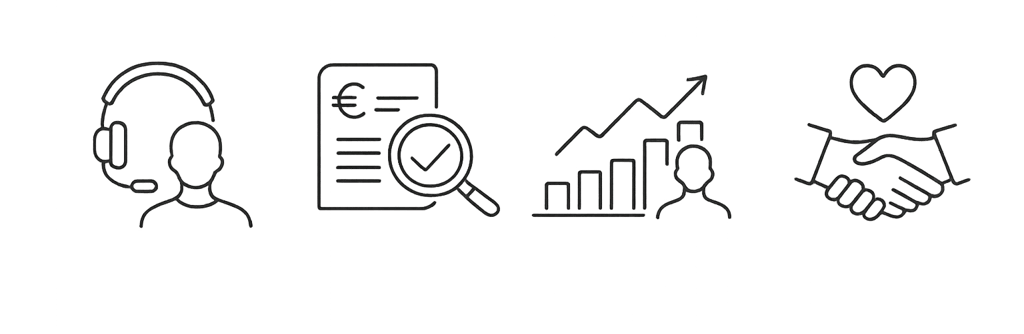 Illustration des engagements TEMJIE : support humain, transparence, évolutions construites avec les