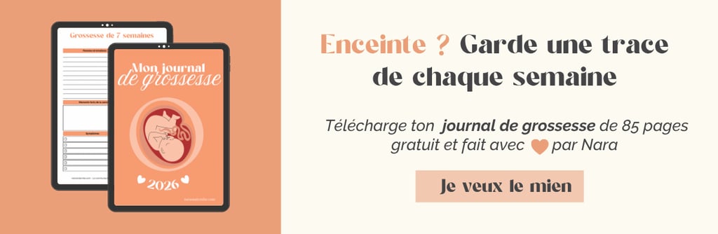 Journal de grossesse gratuit à télécharger pour suivre l'évolution de bébé semaine par semaine.