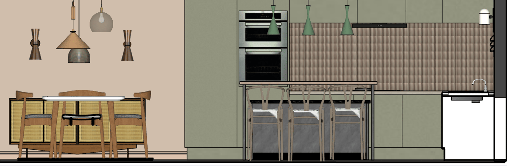 kitchen diner in SketchUp