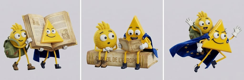 Localix et Régi, créés par CCA Studio pour le Conseil de l'Europe : deux mascottes incarnant respect
