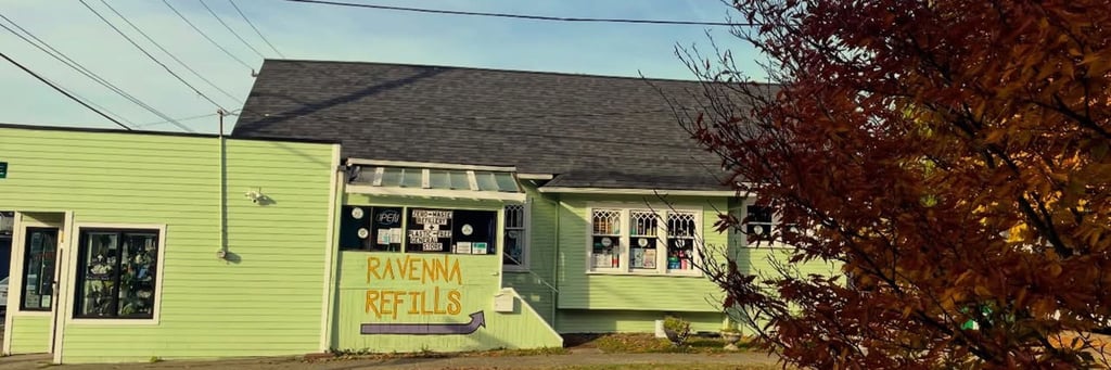 Photo of light green Ravenna Refills building