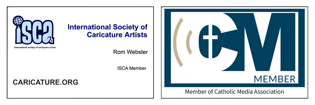 Members of the International Society of Caricature Artists and the Catholic Media Association.