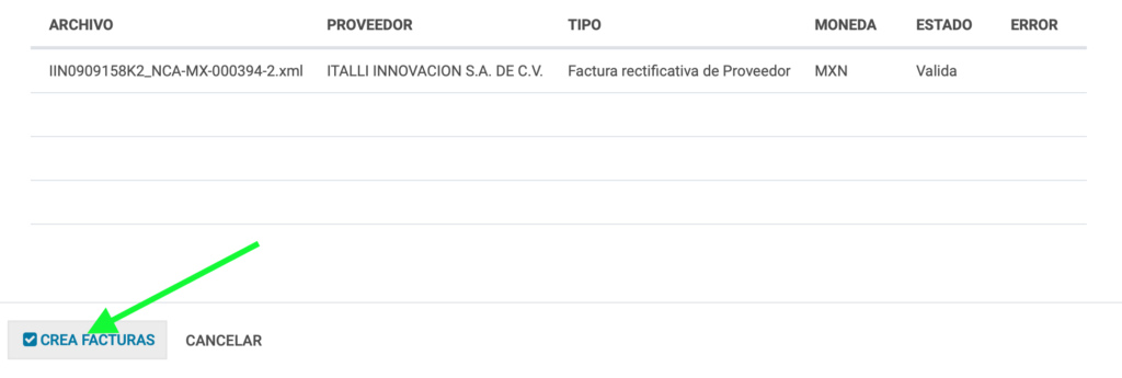 crear facturas