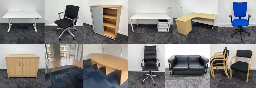 a series of photos of a desk with a chair and a chair