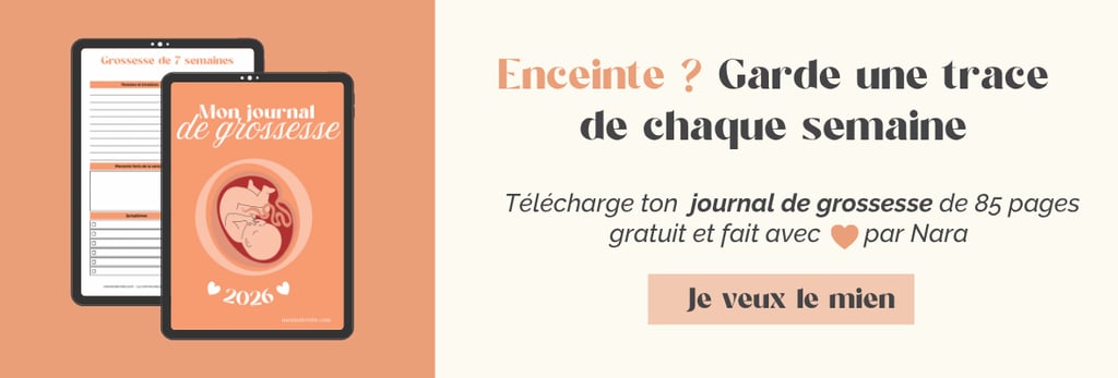 Journal de grossesse gratuit à télécharger en PDF pour suivre l'évolution de bébé chaque semaine.