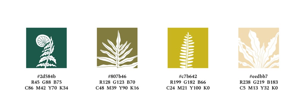 Fern city branding color palette