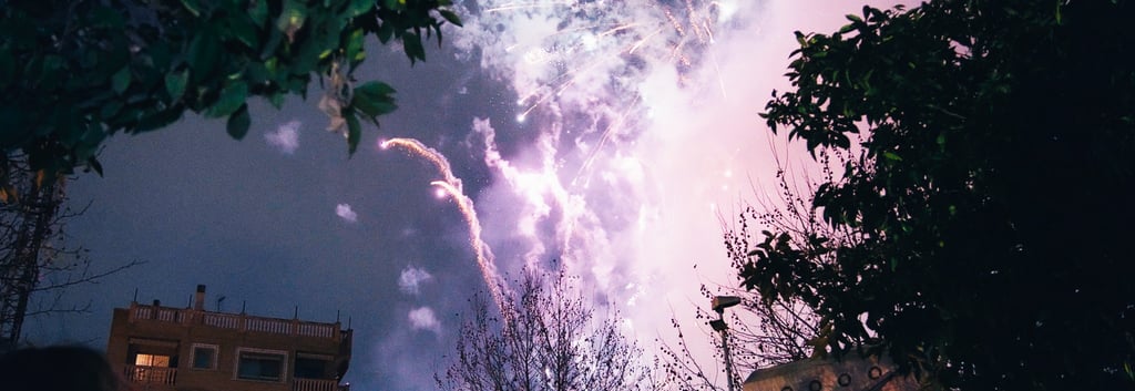 a group of people watching fireworks in the sky