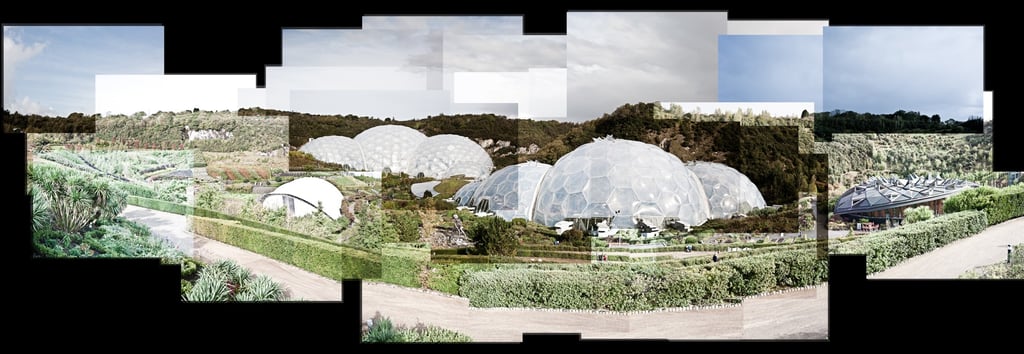 A joiner composition of the Eden Project in Cornwall
