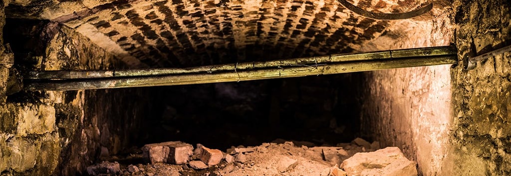 rubbles in an underground room