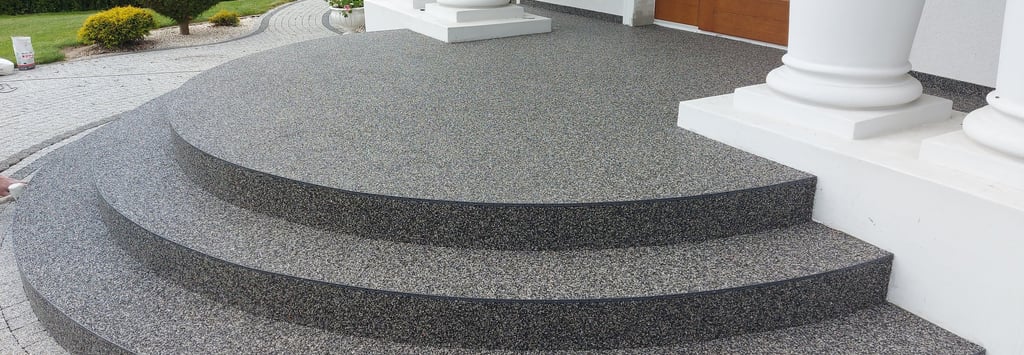 a large set of stairs leading up to a house