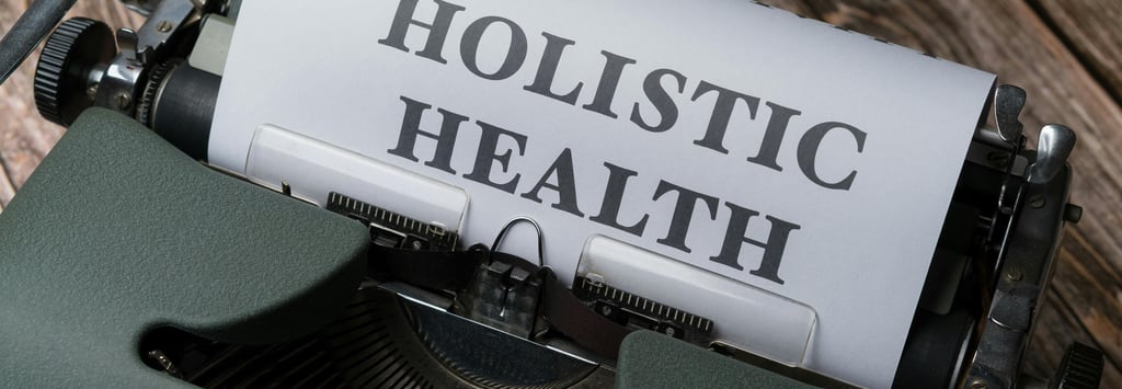 Type writer with Holistic health printed