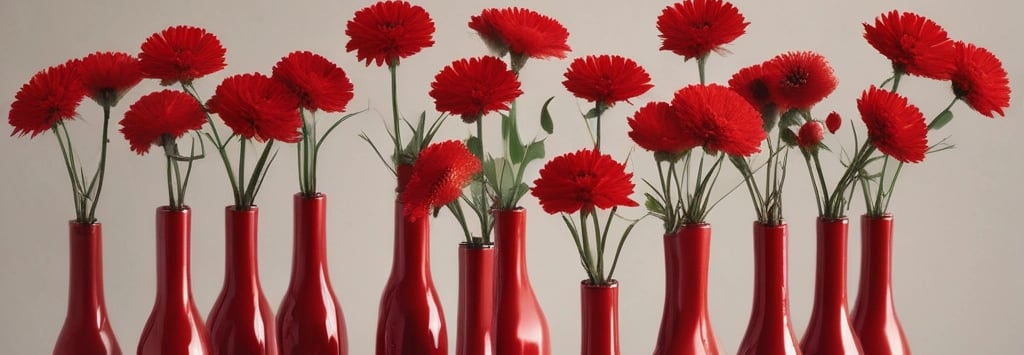 A bright, modern living room featuring a sleek, symmetrical vase centerpiece on a wooden coffee table.
