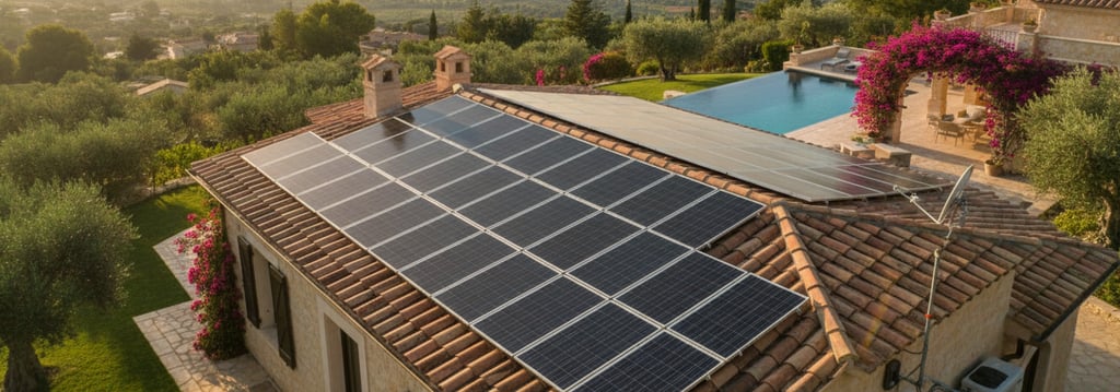 Müstakil ev ve villa için çatı GES sistemi.