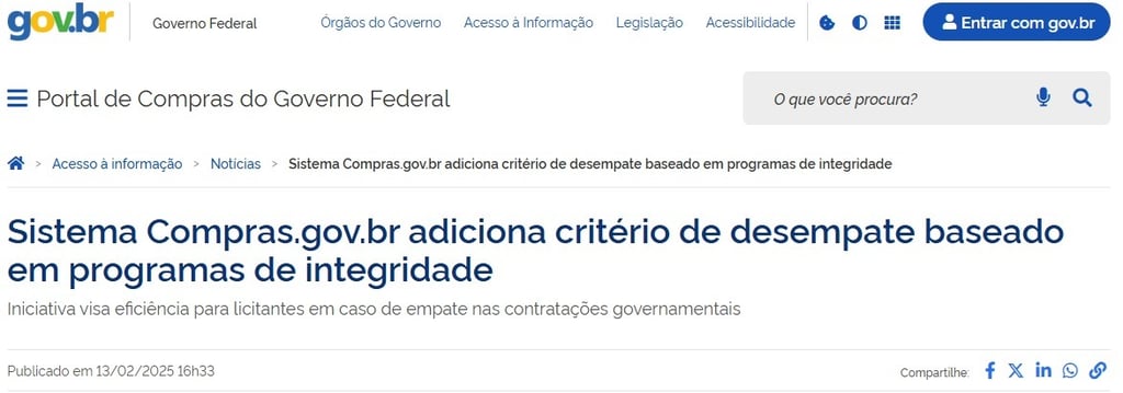 Programa de Integridade licitação