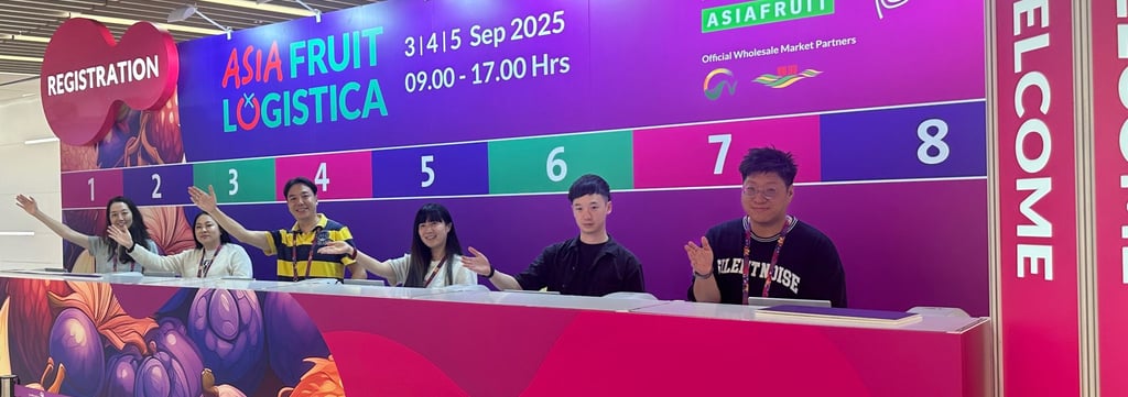 Info Salons onsite registration desk at Asia Fruit Logistica 2025