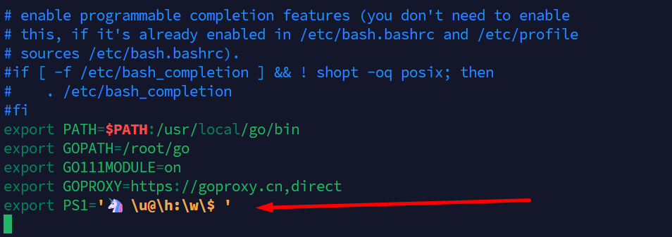 edit linux bashrc file