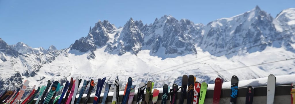 Ski resort activities in Chamonix with mountain views