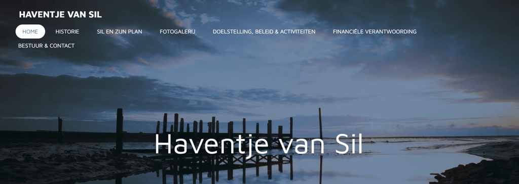De Home-pagina van het Haventje van Sil