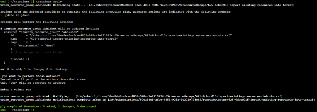 Importing Azure Resource Groups into Terraform State