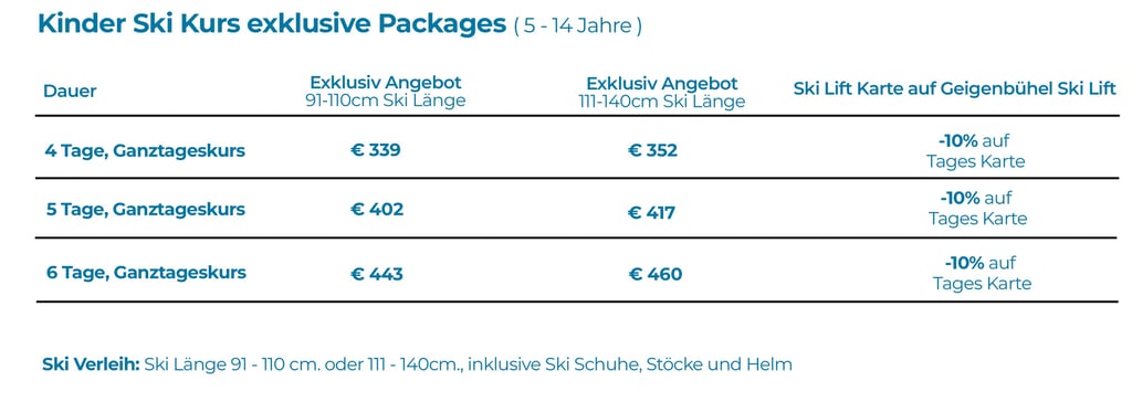 ski unterricht packages Seefeld