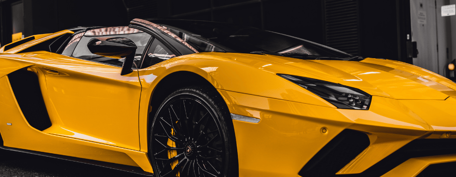 yellow Ferrari high end detailing