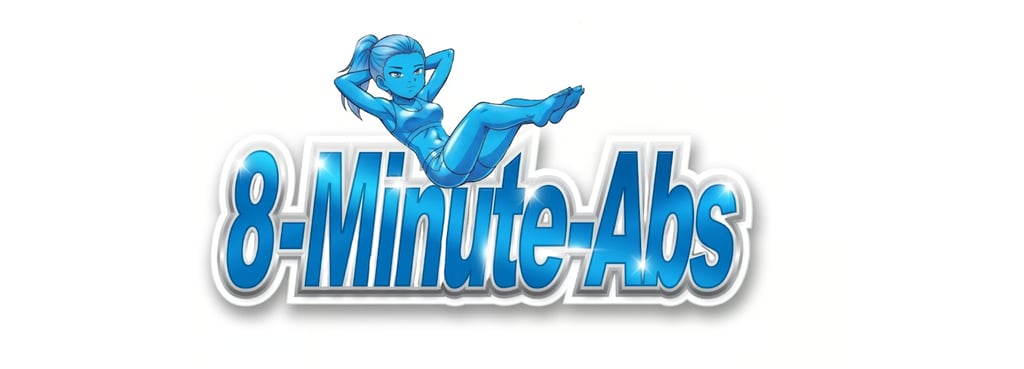 8-Minute Abs ZoomGym fitness logo for live online morning abs workouts, core training, and Zoom fitness classes.