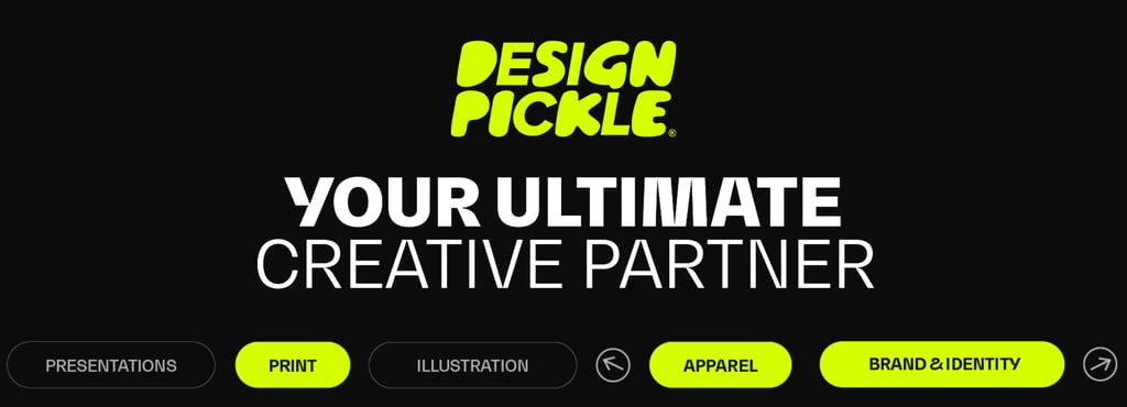 DesignPickle ad, stating, "your ultimate creative partner"