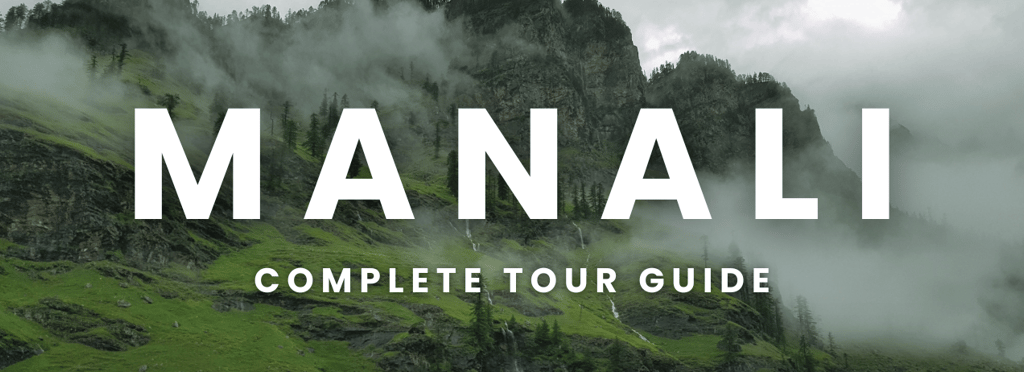 a mountain with a mountain range in the background and a text that says manali