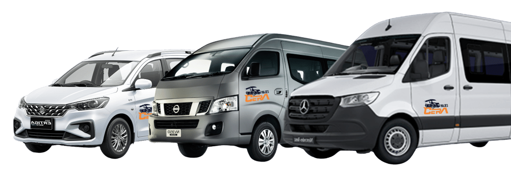 Camionetas para transporte turisticos, Suzuki Ertiga, Nissan Urvan, Mercedes Sprinter