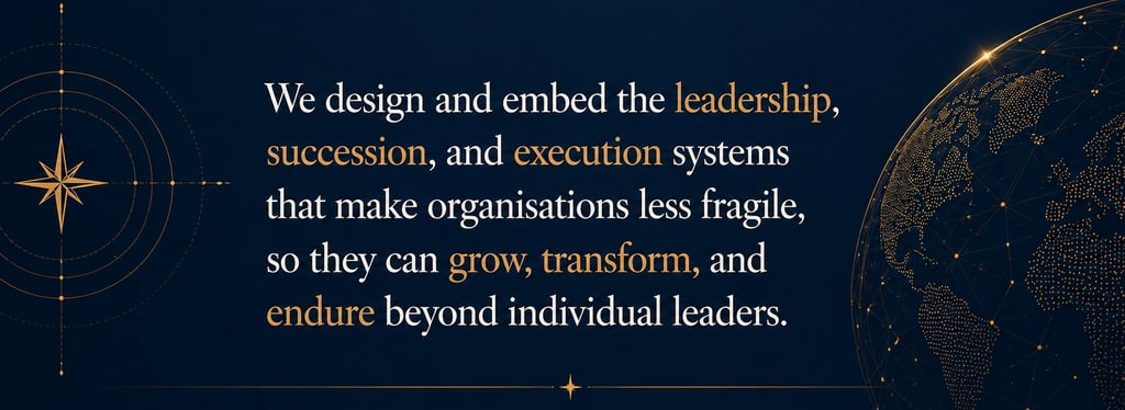 Leadership and succession systems graphic showing organization growth and endurance..