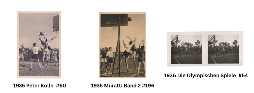 1936 Basketball Cards Peter Kolln #60, Murattis Band 2 #196, Die Olympischen Spiele #54