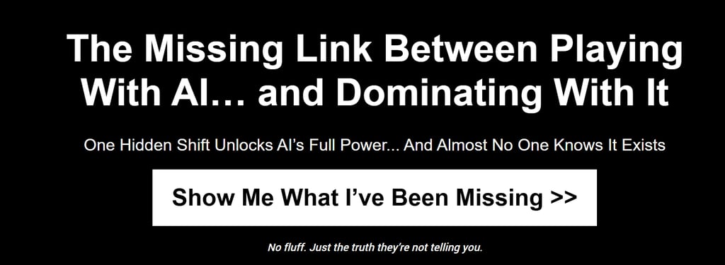 Text graphic highlighting the shift from playing with AI to dominating with it, revealing the hidden